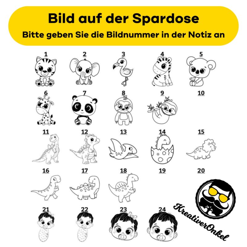Musterkatalog von Kinderspardosen KreativerOnkel.de
