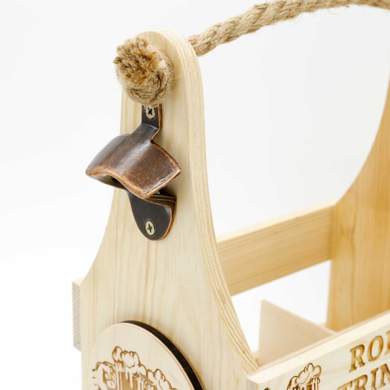 Bierträger aus Holz mit Namen - Trinkkur KreativerOnkel.de