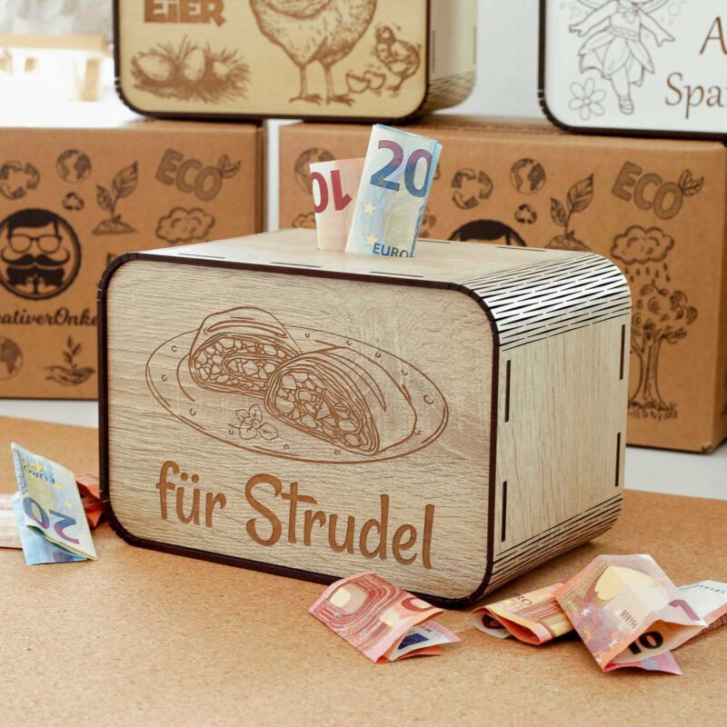 Sparbüchse - Für Strudel - für den Strudelhersteller P05-03 KreativerOnkel.de