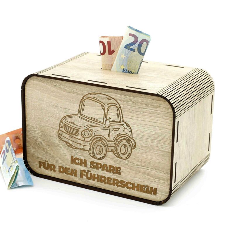 Sparbüchse - Ich spare für den Führerschein P06-08 KreativerOnkel.de
