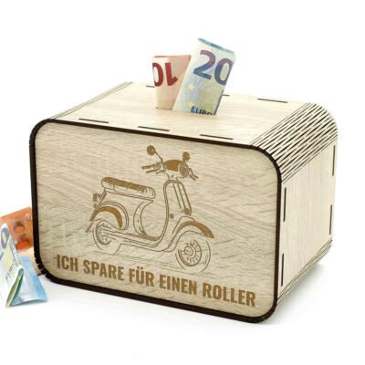Sparbüchse - Ich spare für einen neuen Roller - für den zukünftigen Rollerbesitzer P06-05 KreativerOnkel.de