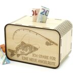 Spardose - Ich spare für eine neue Angelrute - für einen Angler P06-11 KreativerOnkel.de