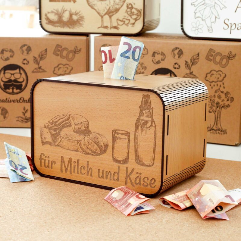 Spardosen - Für Milch und Käse - für einen Milchproduktehersteller P05-22 KreativerOnkel.de