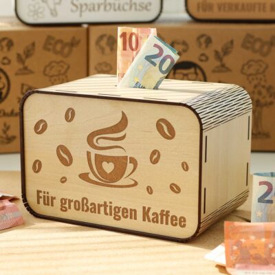 Kaffeekasse Spardose - Für großartigen Kaffee - für Cafés P04-02 KreativerOnkel.de