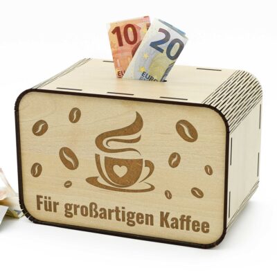 Kaffeekasse Spardose - Für großartigen Kaffee - für Cafés P04-02 KreativerOnkel.de