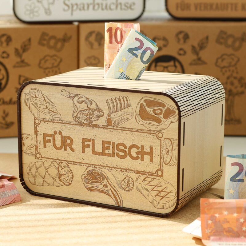 Spardose - Für Fleisch - für den Metzger P05-36 KreativerOnkel.de