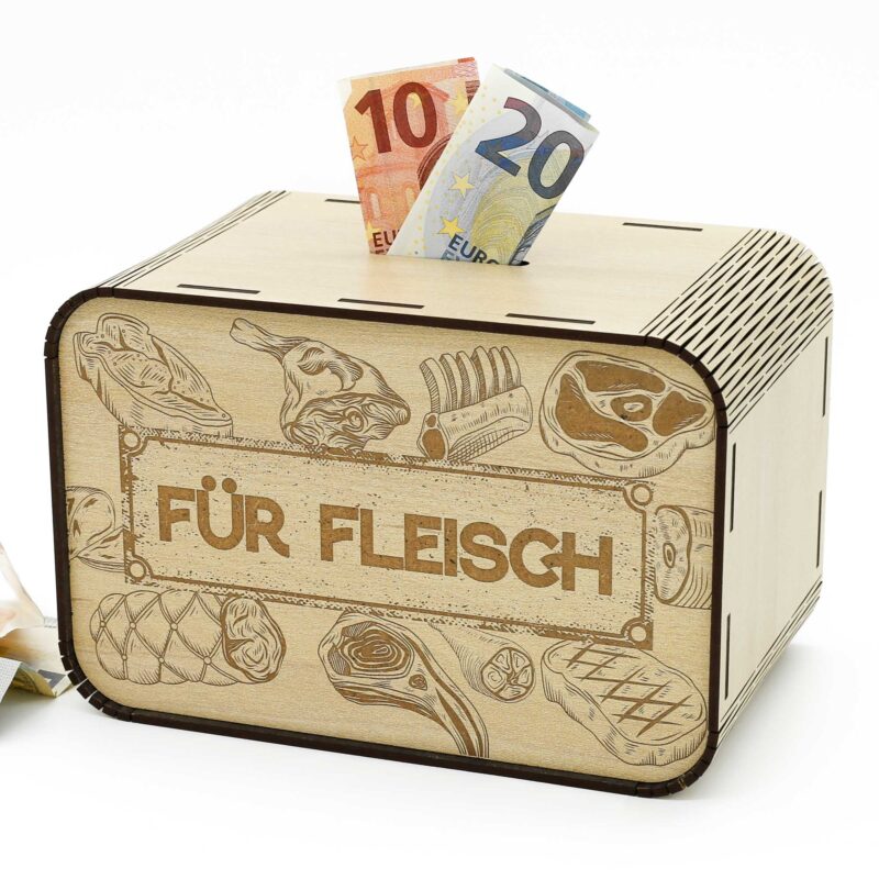 Spardose - Für Fleisch - für den Metzger P05-36 KreativerOnkel.de