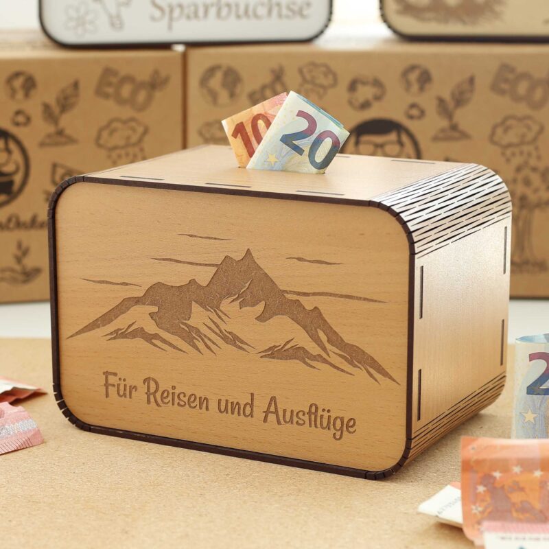 Spardose - Für Reisen und Ausflüge - Gebirge - für Paare