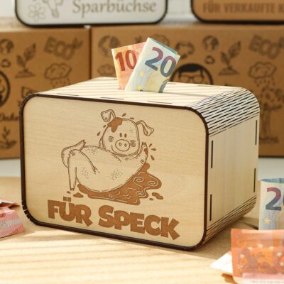 Spardose - Für Speck - für Schweinezüchter P05-15 KreativerOnkel.de