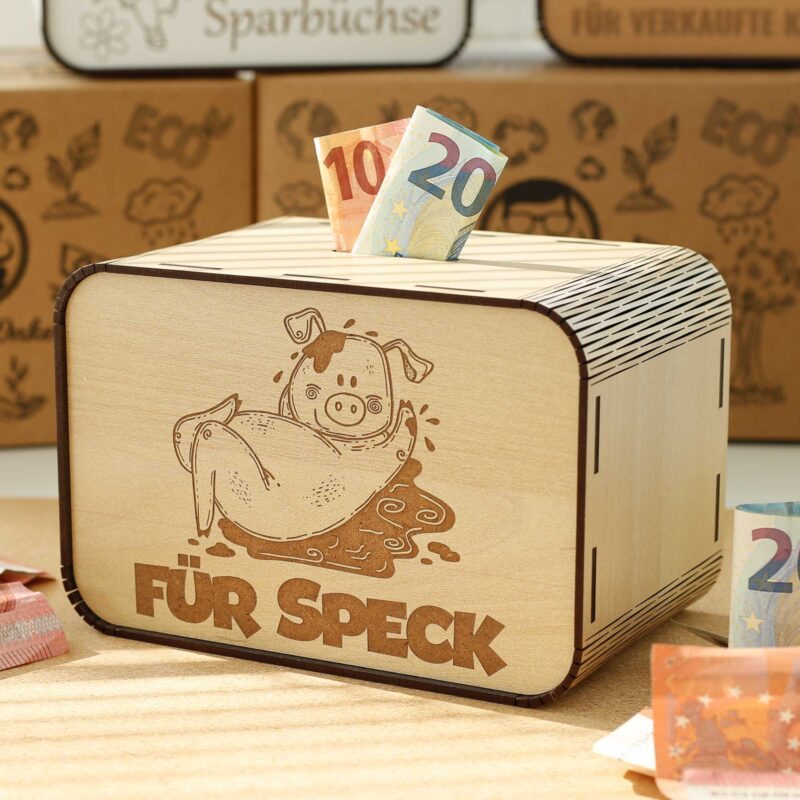 Spardose - Für Speck - für Schweinezüchter P05-15 KreativerOnkel.de