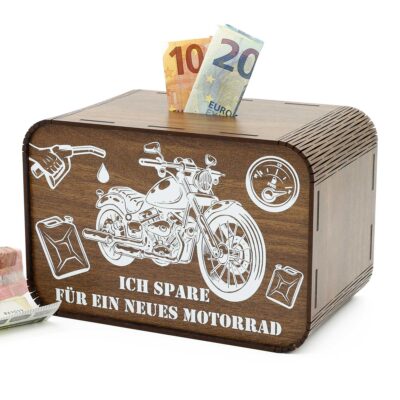 Spardose - Ich spare für ein neues Motorrad – für einen Motorradfahrer P06-04 KreativerOnkel.de