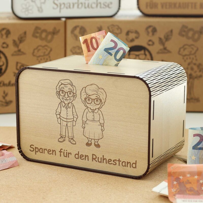 Spardose Ruhestand - Sparen für den Ruhestand - Opa und Oma