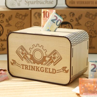 Spardose - Trinkgeld - für Automechaniker P04-07 KreativerOnkel.de