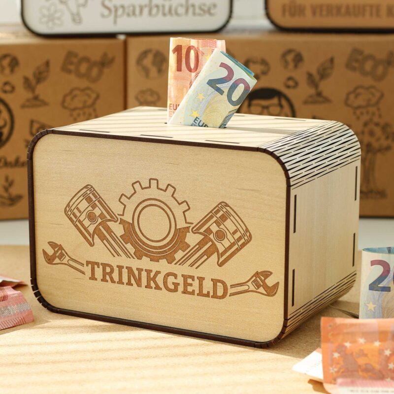 Spardose - Trinkgeld - für Automechaniker P04-07 KreativerOnkel.de