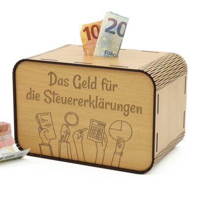 Spardose - das Geld für die Steuererklärungen P04-10-1 KreativerOnkel.de