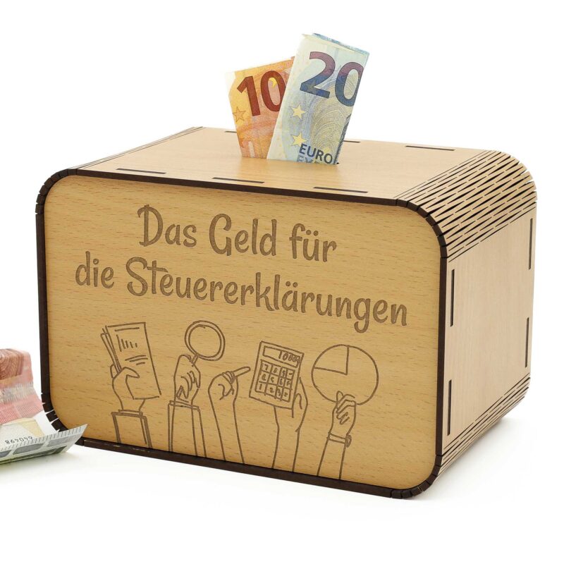 Spardose - das Geld für die Steuererklärungen P04-10-1 KreativerOnkel.de