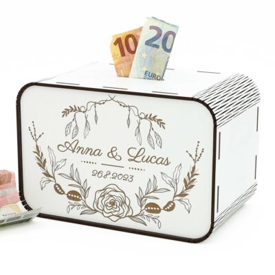Spardose für Hochzeit - Blumenmuster P02-03 KreativerOnkel.de