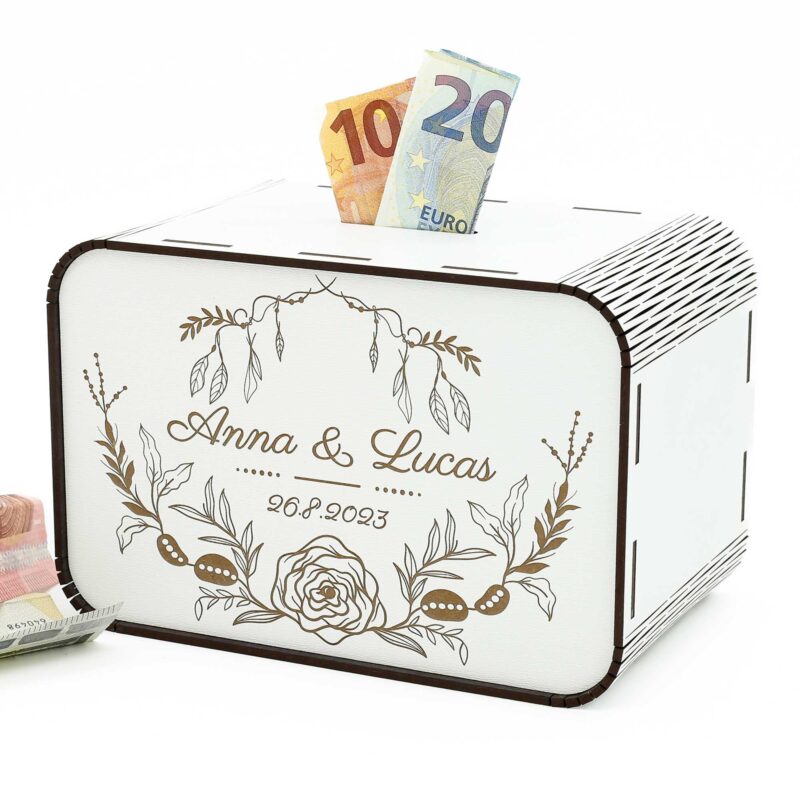 Spardose für Hochzeit - Blumenmuster P02-03 KreativerOnkel.de