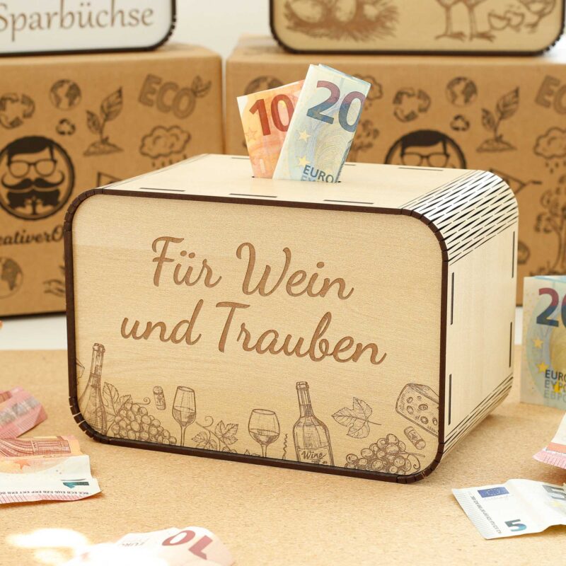 Spardose - für Wein und Trauben P05-10-1 KreativerOnkel.de