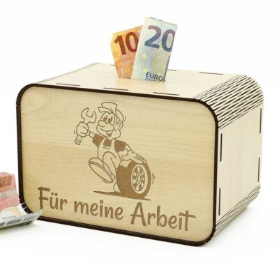 Spardose - für meine Arbeit - für einen Automechaniker P04-04-1 KreativerOnkel.de