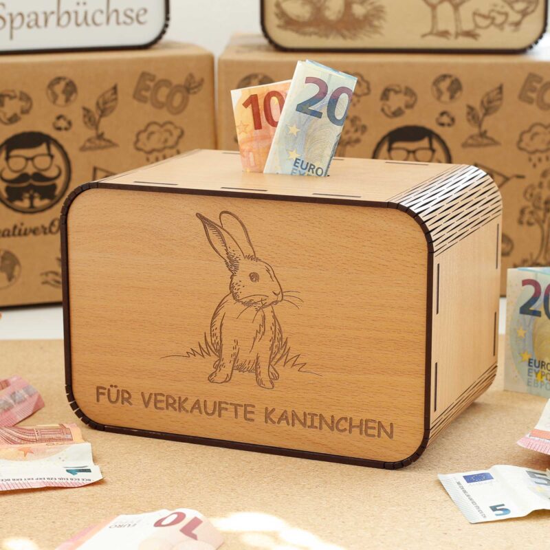 Spardose - für verkaufte Kaninchen - für einen Kaninchenzüchter P05-08 KreativerOnkel.de