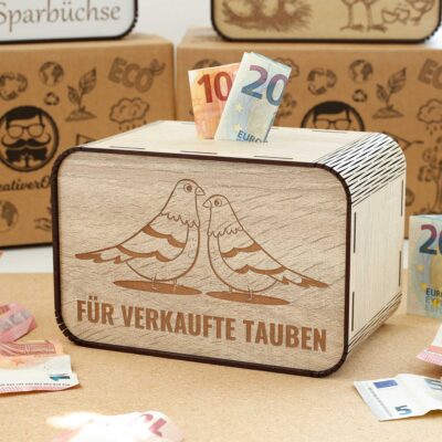 Spardose - für verkaufte Tauben - für einen Taubenzüchter P05-21 KreativerOnkel.de