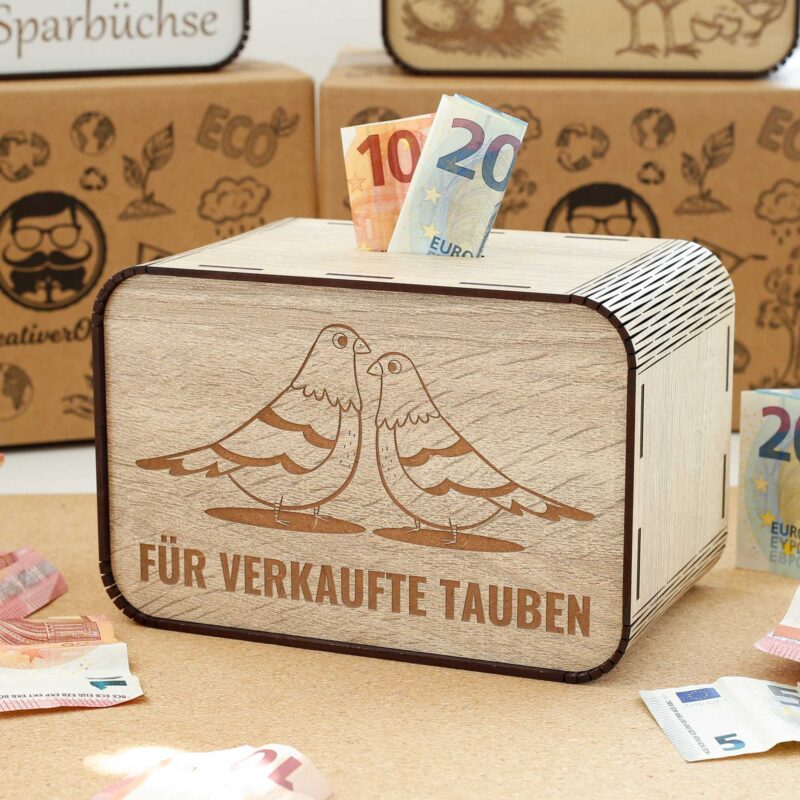 Spardose - für verkaufte Tauben - für einen Taubenzüchter P05-21 KreativerOnkel.de
