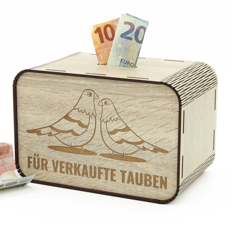Spardose - für verkaufte Tauben - für einen Taubenzüchter P05-21 KreativerOnkel.de