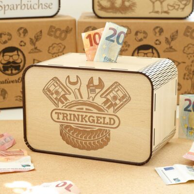 Trinkgeld-Spardose für Automechaniker P04-05 KreativerOnkel.de